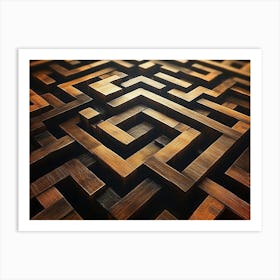 3d Rendering Of A Futuristic Maze Art Print