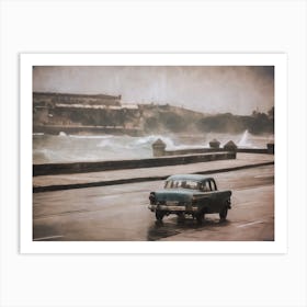 A Stormy Drive In Havana Art Print