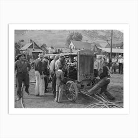 Cranking Up Motor Which Will Supply Power For The Miners Drilling Contest, Labor Day Celebration, Silverton Art Print