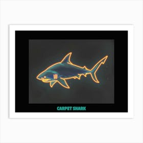 Neon Orange Carpet Shark 7 Poster Art Print