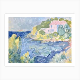 Coastal Calypso Painting Inspired By Paul Cezanne Art Print