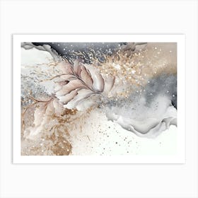 Elegant Natural White Gold Marble 1 Art Print