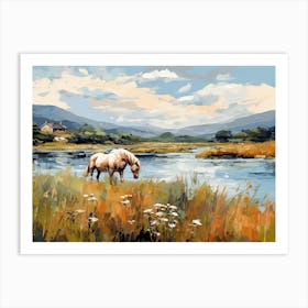 Horses Painting In Lake District, England, Landscape 1 Art Print
