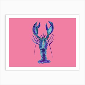 Pink Blue Lobster Art Print