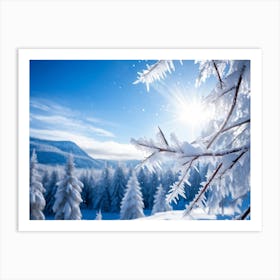 Crystal Snowfall Fresh Holiday Frost Icy Snowflake Texture Beautiful Light Season Hoar Fr (38) Art Print