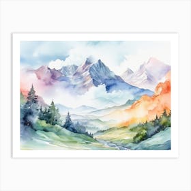 Watercolor Landscape Art Print