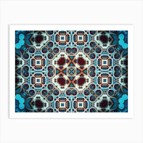 Alcohol Ink And Digital Processing Blue Pattern 6 Art Print