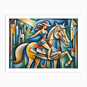 Lady On Horseback 1 Art Print