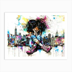 Urban Boredom - Little Miss Wise Art Print