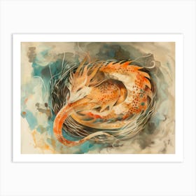 Baby Wood Dragon Art Print