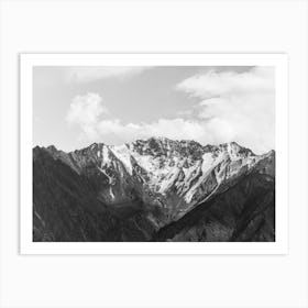 Black And White Karakoram Mountain Range In The Northern Part of Pakistan Art Print