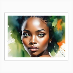 A Painting Of A Beautiful Woman With Green Eyes Art Print