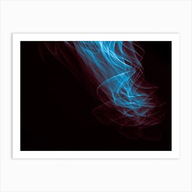 Glowing Abstract Curved Blue And Red Lines 2 Art Print