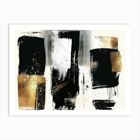 Black And Gold Abstract Painting 28 Art Print