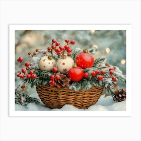 Christmas Basket Art Print