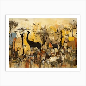 Giraffes In The Wild Art Print