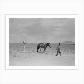 Cowboy With Spanish Cowpony, Pie Town, New Mexico By Russell Lee Art Print