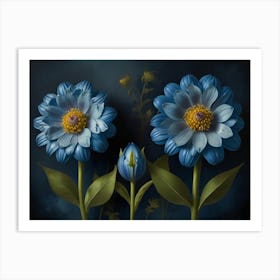 Blue Flowers 2 Art Print