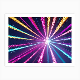 Colorful Light Burst Art Print