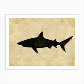 Port Jackson Shark Silhouette 1 Art Print