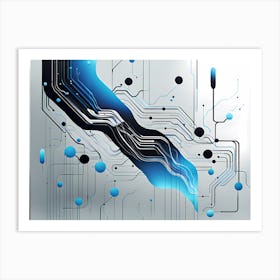 circuit board abstract art, technology art, futuristic art, electronics 315 Art Print