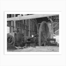 Old Engine In Abandoned Sugar Mill Near Gibson, Louisana By Russell Lee Art Print