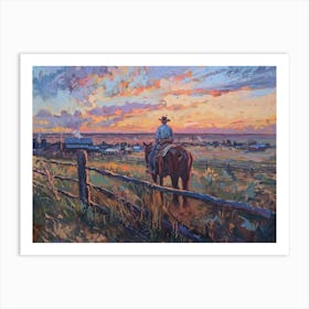 Western Sunset Landscapes Dodge City Kansas 1 Art Print