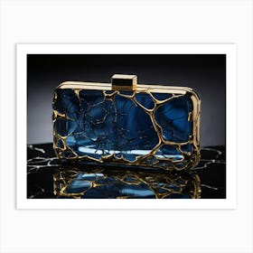 Blue And Gold Clutch Kintsugi Art Print