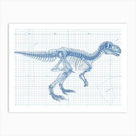 Camarasaurus Dinosaur Skeleton Sketch Art Print