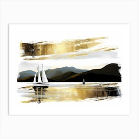 Sailboat On The Lake 10 Art Print