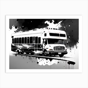 Bus On The Tracks Art Print