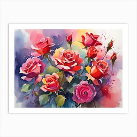 Roses In A Vase 1 Art Print