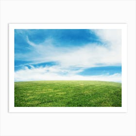 Green Field With Blue Sky Art Print