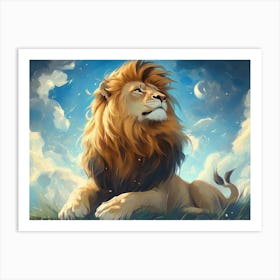 Fantasy Illustration of a Wild Animal Lion 1 Art Print