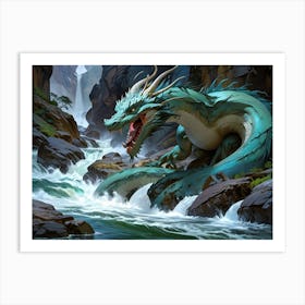Dragon In The Water 1 Art Print