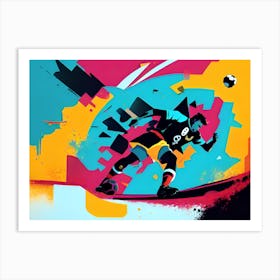 Soccer Player Kicking The Ball Art Print