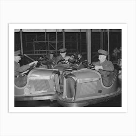 Marines Riding The Electric Automobile At Mission Beach Amusement Center,San Diego, California By Russell Lee Art Print