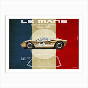 Le Mans GT40 Gold Landscape Art Print