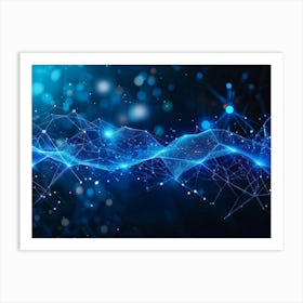 Abstract Digital Banner Featuring Interconnected Data Points Symbolizing An Ai Network Three Dimens (1) Art Print