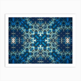 Alcohol Ink And Digital Processing Blue Pattern 5 Art Print