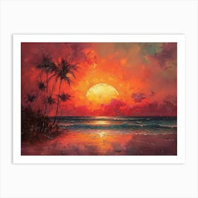 Sunset At The Beach 14 Art Print