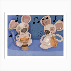 Mice musicians Art Print