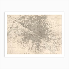 Eastern Division Of Paris Containing The Quartiers (1834) Art Print