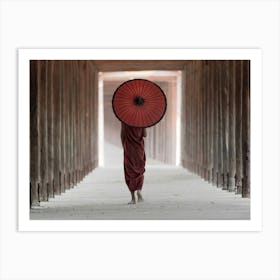 Buddhist Monks Traditional Clothes,Asia Backlight And Colorful Art Print