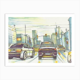 Warsaw Traffic Pulse Art Print