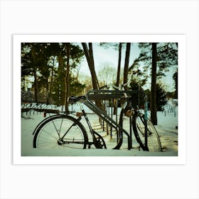 Bicycle In The Snow Art Print