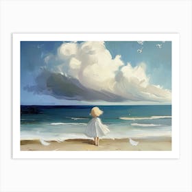 Little Girl On The Beach 1 Art Print