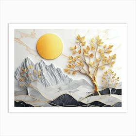 3d Modern Landscape 2 Art Print