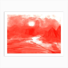 Red Sea Desert Landscape Art Print