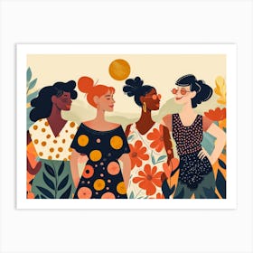 Illustration Of Women Art Print